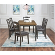 Scranton & Co 7-Piece Wood Dining Table Set in Natural Top and Gray Base