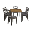 Scranton & Co 7-Piece Wood Dining Table Set in Natural Top and Gray Base