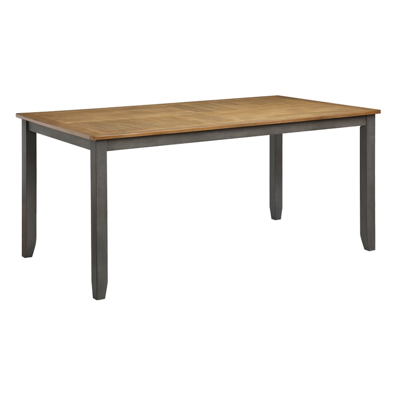 Scranton & Co 7-Piece Wood Dining Table Set in Natural Top and Gray Base