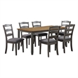Scranton & Co 7-Piece Wood Dining Table Set in Natural Top and Gray Base