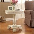 Scranton & Co Hand Painted Round Accent Table in Antique Beige