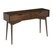 Scranton & Co Walnut Brown Wood Console Table with 2 Drawers and Storage