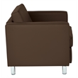 Scranton & Co Java Brown Faux Leather Club Armchair with Silver Legs