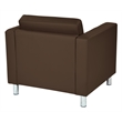 Scranton & Co Java Brown Faux Leather Club Armchair with Silver Legs