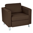 Scranton & Co Java Brown Faux Leather Club Armchair with Silver Legs