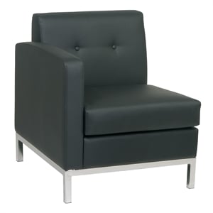 Scranton & Co Left Arm Facing Black Faux Leather Modular Armchair
