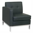 Scranton & Co Left Arm Facing Black Faux Leather Modular Armchair