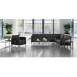 Scranton & Co Left Arm Facing Black Faux Leather Modular Armchair