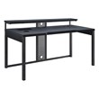 Scranton & Co 63-Inch Gaming Desk in Black with RGB LED Lights and USB Hub
