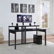 Scranton & Co 63-Inch Gaming Desk in Black with RGB LED Lights and USB Hub