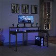 Scranton & Co 63-Inch Gaming Desk in Black with RGB LED Lights and USB Hub