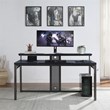 Scranton & Co 63-Inch Gaming Desk in Black with RGB LED Lights and USB Hub