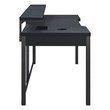 Scranton & Co 63-Inch Gaming Desk in Black with RGB LED Lights and USB Hub