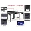 Scranton & Co 63-Inch Gaming Desk in Black with RGB LED Lights and USB Hub