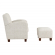 Scranton & Co Club Chair & Ottoman Set in Quartz Off White Fabric