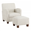 Scranton & Co Club Chair & Ottoman Set in Quartz Off White Fabric