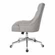 Scranton & Co Fog Gray Fabric Button Tufted Office Chair with Chrome Steel Base