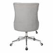 Scranton & Co Fog Gray Fabric Button Tufted Office Chair with Chrome Steel Base