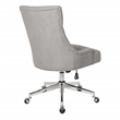 Scranton & Co Fog Gray Fabric Button Tufted Office Chair with Chrome Steel Base