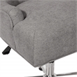Scranton & Co Fog Gray Fabric Button Tufted Office Chair with Chrome Steel Base