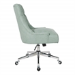 Scranton & Co Mint Blue Fabric Office Chair with Chrome Base and Button Tufting