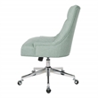 Scranton & Co Mint Blue Fabric Office Chair with Chrome Base and Button Tufting