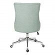 Scranton & Co Mint Blue Fabric Office Chair with Chrome Base and Button Tufting
