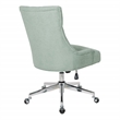 Scranton & Co Mint Blue Fabric Office Chair with Chrome Base and Button Tufting
