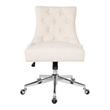 Scranton & Co Linen Fabric Office Chair with Chrome Base & Button Tufting
