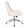 Scranton & Co Linen Fabric Office Chair with Chrome Base & Button Tufting