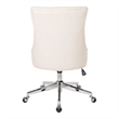 Scranton & Co Linen Fabric Office Chair with Chrome Base & Button Tufting