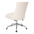 Scranton & Co Linen Fabric Office Chair with Chrome Base & Button Tufting