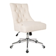 Scranton & Co Linen Fabric Office Chair with Chrome Base & Button Tufting