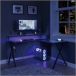 Scranton & Co L-Shaped Black Gaming Desk with RGB LED and Power Hub