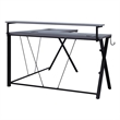 Scranton & Co L-Shaped Black Gaming Desk with RGB LED and Power Hub