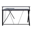 Scranton & Co L-Shaped Black Gaming Desk with RGB LED and Power Hub