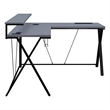 Scranton & Co L-Shaped Black Gaming Desk with RGB LED and Power Hub