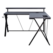 Scranton & Co L-Shaped Black Gaming Desk with RGB LED and Power Hub