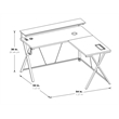 Scranton & Co L-Shaped Black Gaming Desk with RGB LED and Power Hub