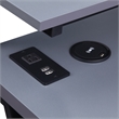 Scranton & Co L-Shaped Black Gaming Desk with RGB LED and Power Hub