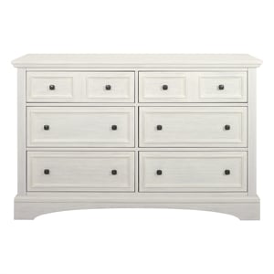 Scranton & Co 6-Drawer Farmhouse Dresser in Rustic White Engineered Wood