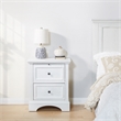 Scranton & Co 2-Drawer Farmhouse Nightstand in Rustic White with Pull-Out Tray
