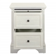 Scranton & Co 2-Drawer Farmhouse Nightstand in Rustic White with Pull-Out Tray
