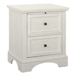 Scranton & Co 2-Drawer Farmhouse Nightstand in Rustic White with Pull-Out Tray
