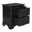 Scranton & Co 2-Drawer Farmhouse Nightstand in Rustic Black with Pull-Out Tray