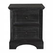 Scranton & Co 2-Drawer Farmhouse Nightstand in Rustic Black with Pull-Out Tray