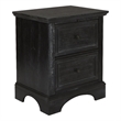 Scranton & Co 2-Drawer Farmhouse Nightstand in Rustic Black with Pull-Out Tray