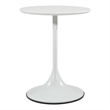 Scranton & Co Modern Round Side Table with Weighted Metal Base in White