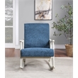 Scranton & Co Mid-Century Rocker in Navy Fabric with Antique White Frame