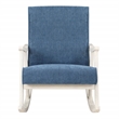 Scranton & Co Mid-Century Rocker in Navy Fabric with Antique White Frame